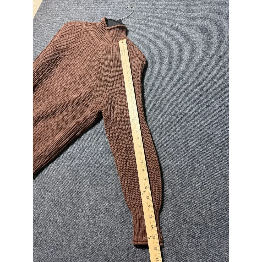 J.Crew Sweater Women XS Brown Excellent Mock Neck‎ Ribbed Knit Raglan